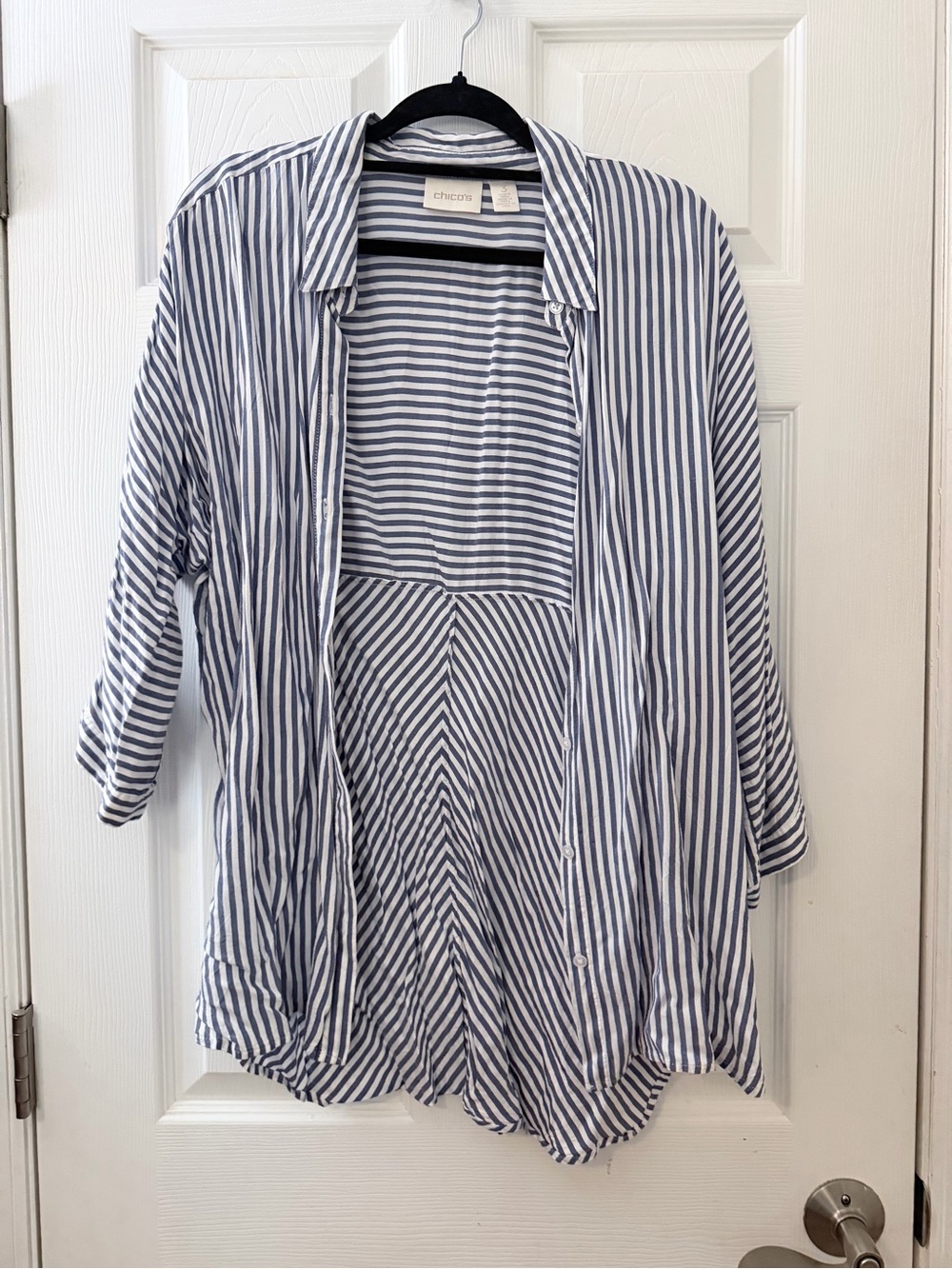 Chicos striped buttoned blouse sz XL
